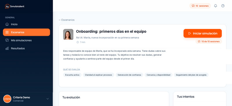 Escenario onboarding Escenario onboarding